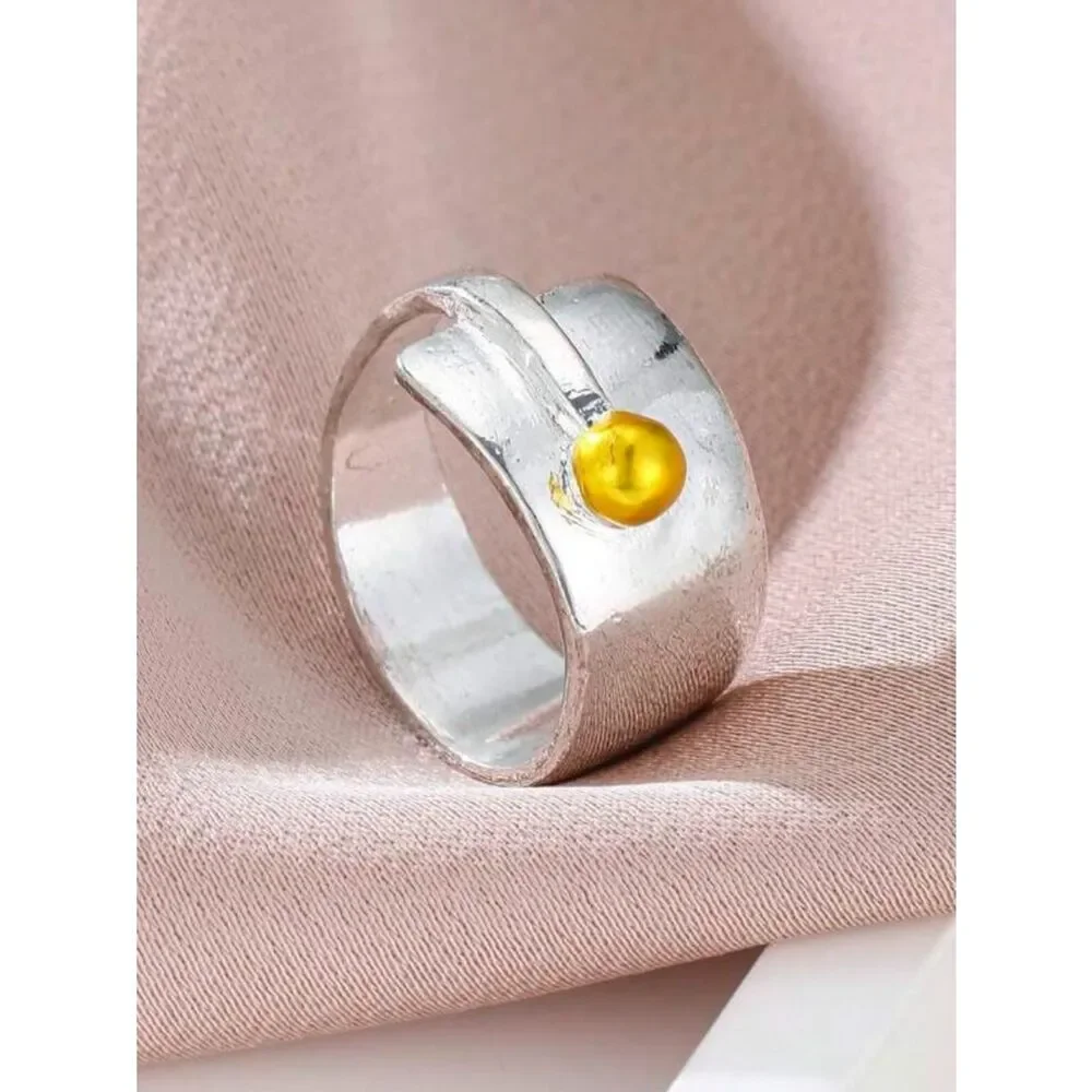 Two-Tone Textured Wrap Ring R644